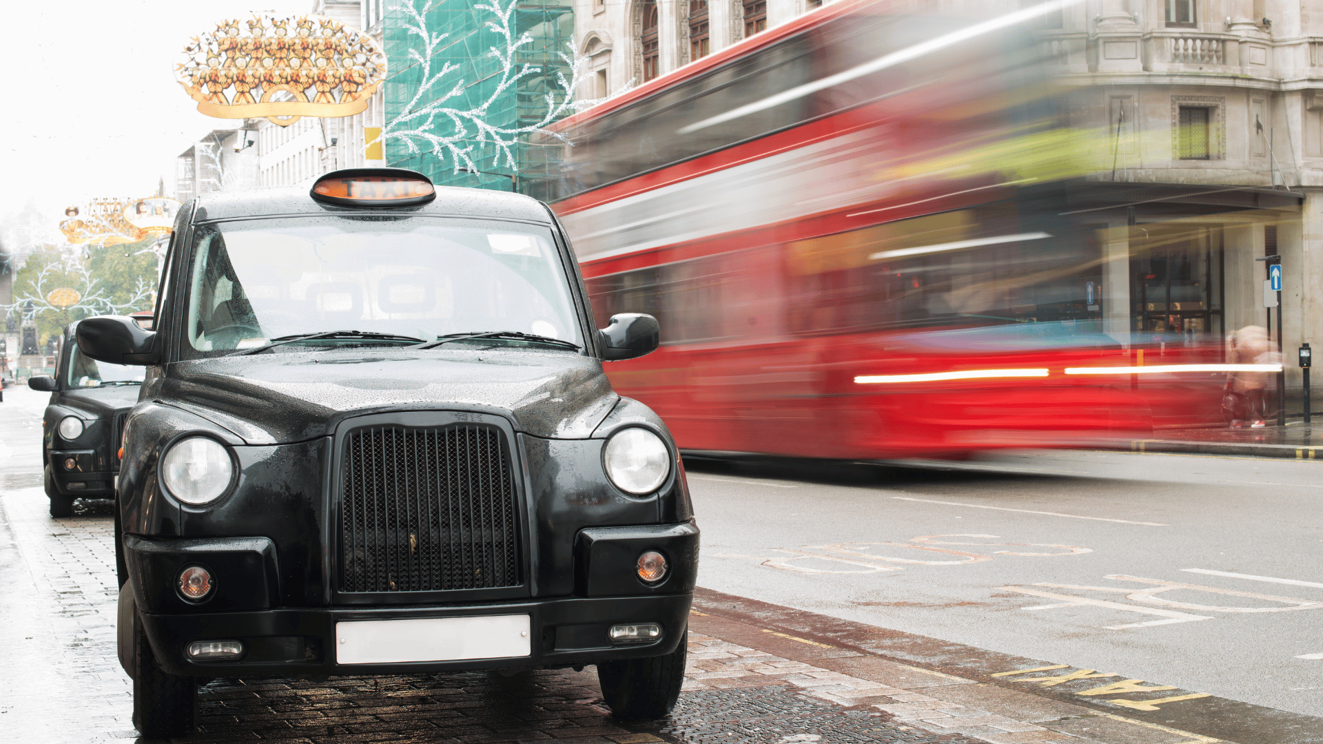 London taxi on the road